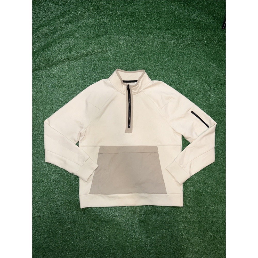 Dsg Men's Tan Sports Fleece Quarter Zip With‎ Zipper Pocket Size Medium